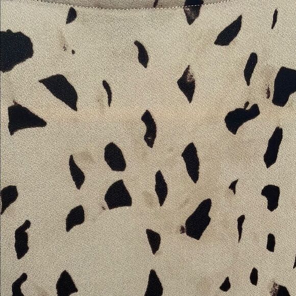 H&M Elegant Tan and Black leopard print Wrap Dress women size M - Picture 4 of 11